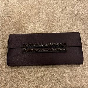 Chic Dark Brown Clutch with Embellished Detail